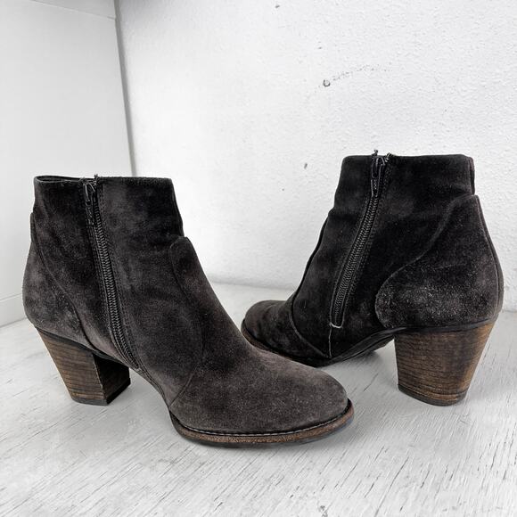 Paul Green Riley grey suede heeled ankle boot water resistant size 7.5 - Picture 3 of 12